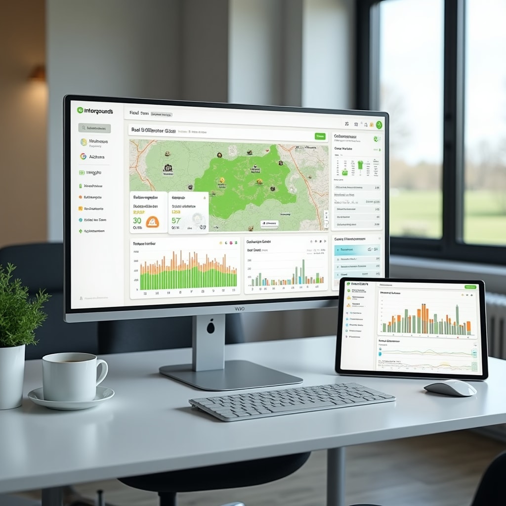 Agricultural data dashboard on computer screen