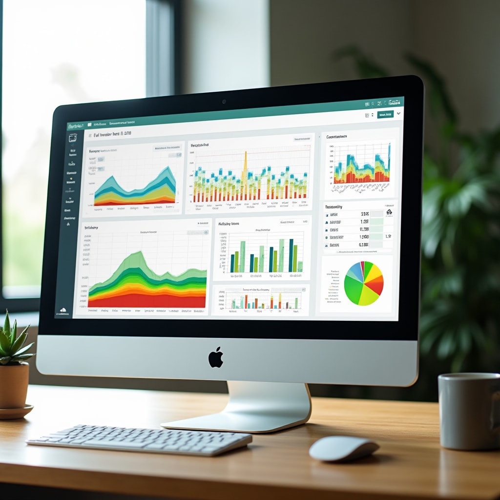 Agricultural data visualization on computer screen