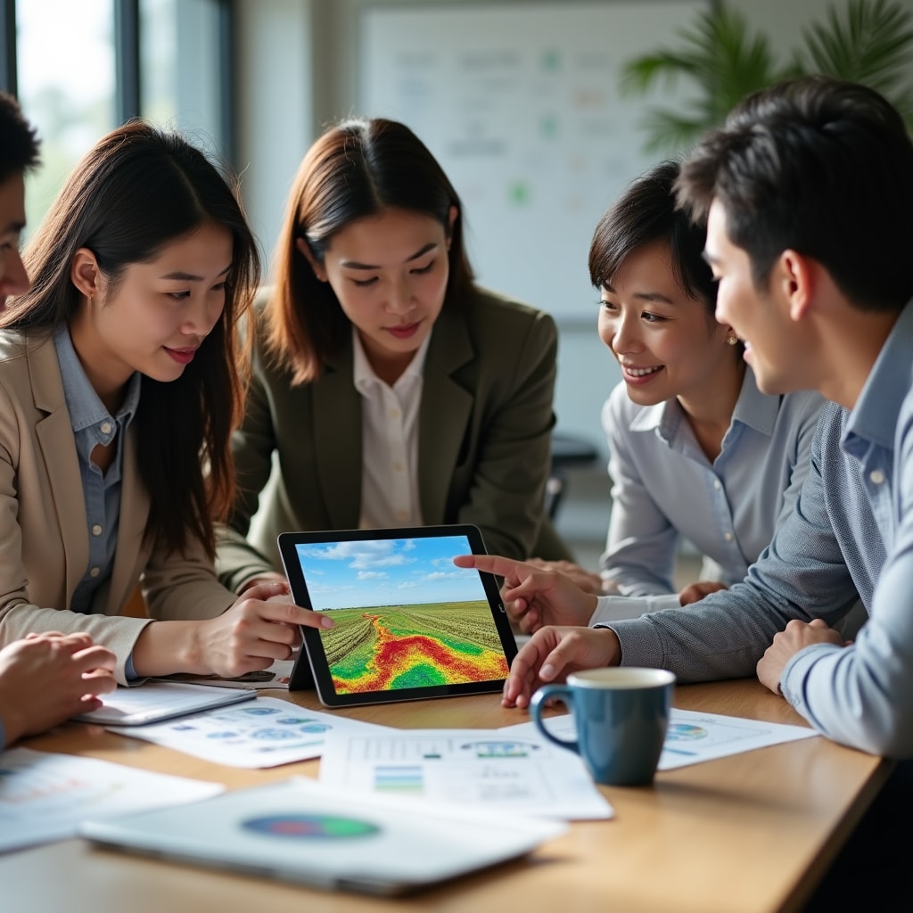Team collaboration in modern office